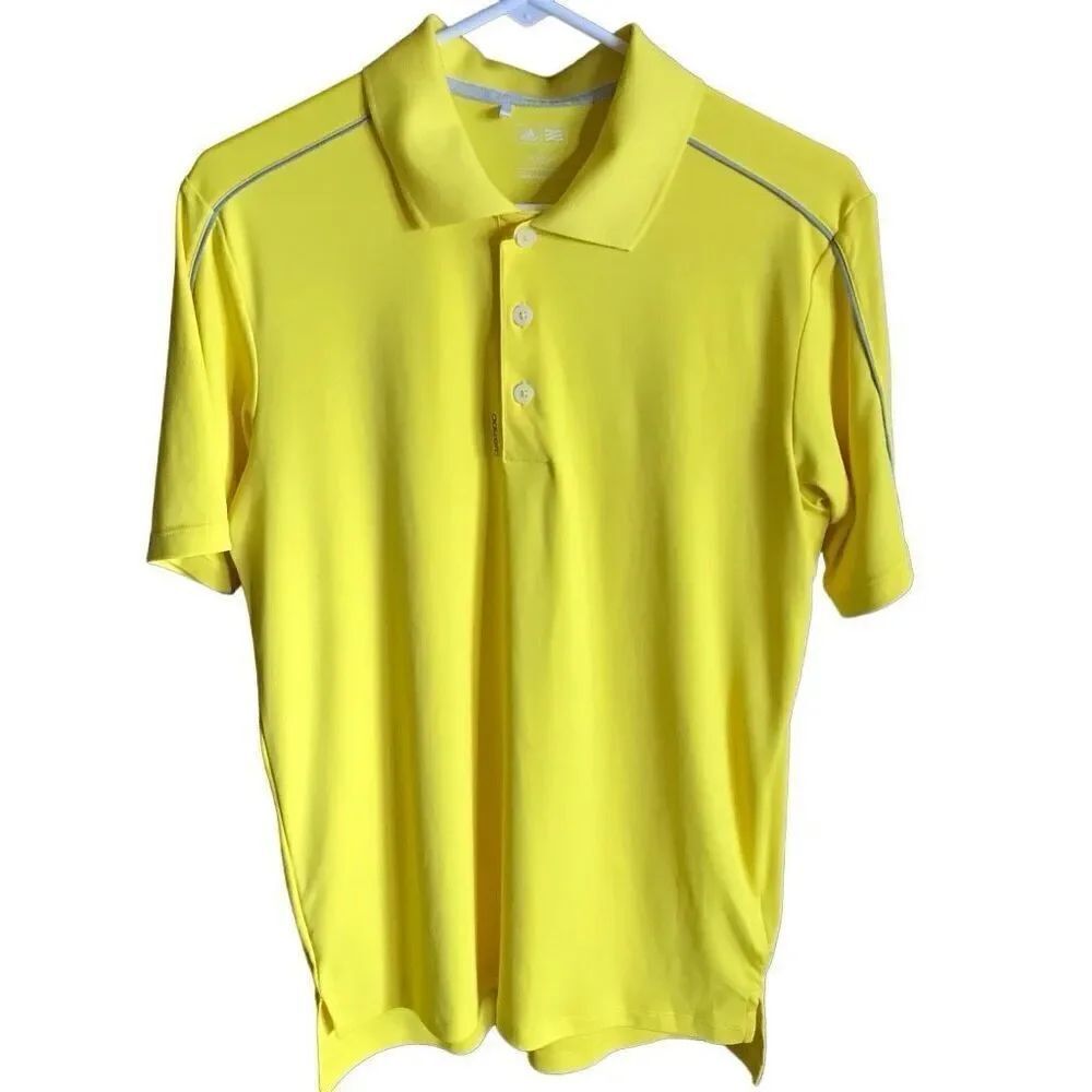 Adidas golf polo shirt men’s SZ Small Yellow mens athletic short sleeve